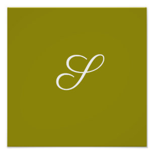 Monogram initial minimalist sage green photo print