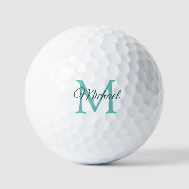 Monogram Initial Modern Elegant Template 3 Pack Golf Balls (Front)