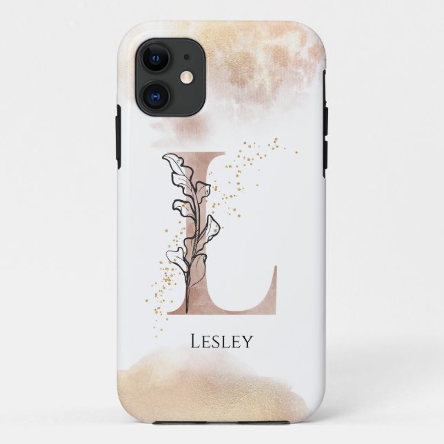Monogram Initial Modern Letter L Boho Personalised Case-Mate iPhone Case (Back)