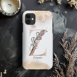 Monogram Initial Modern Letter Z Boho Personalised iPhone 11 Case