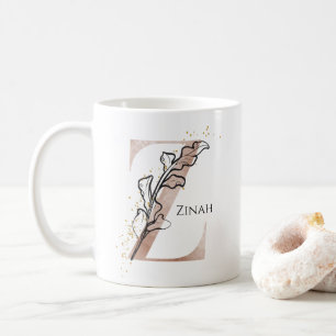 Monogram Initial Modern Letter Z Boho Personalised Coffee Mug