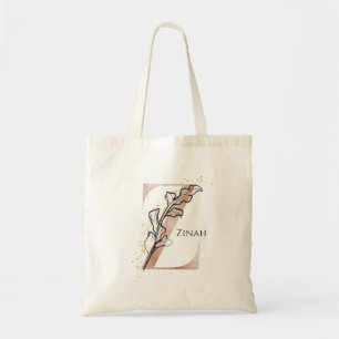 Monogram Initial Modern Letter Z Boho Personalised Tote Bag
