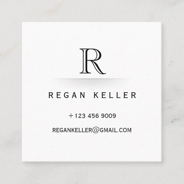 Monogram Initial Modern Mens Calling Card (Front)