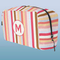 Monogram Initial Modern Pastel Candy Stripe