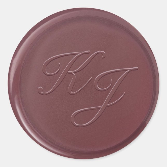 Monogram Initial Mulberry Wax Seal Sticker (Front)