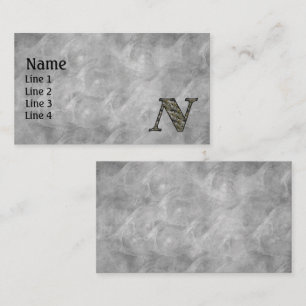 Monogram Initial N Hydrangea Flowers Business Card