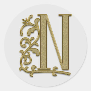 monogram initial N stickers