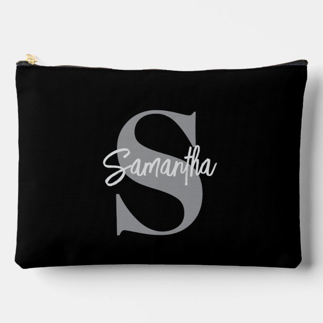 Monogram Initial Name  Accessory Pouch (Front)