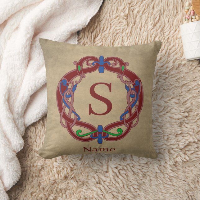 Monogram Initial Name Celtic Design Personalised Cushion (Blanket)