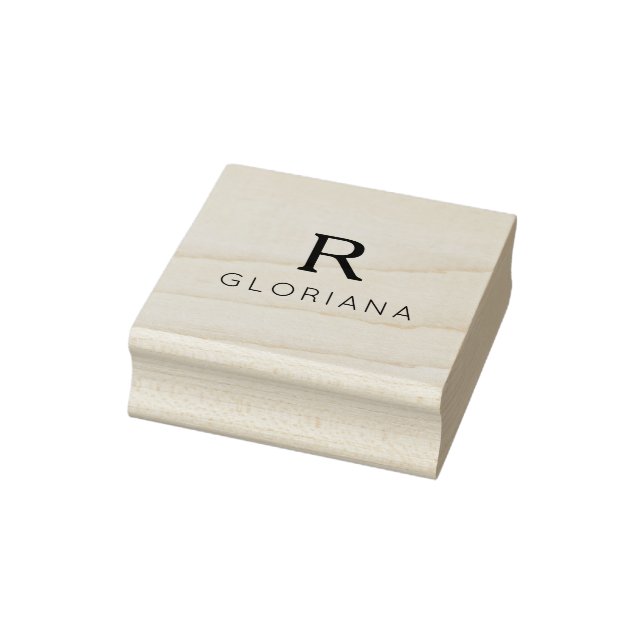 Monogram Initial Name Logo Boss Lady Business Rubber Stamp (Stamp)