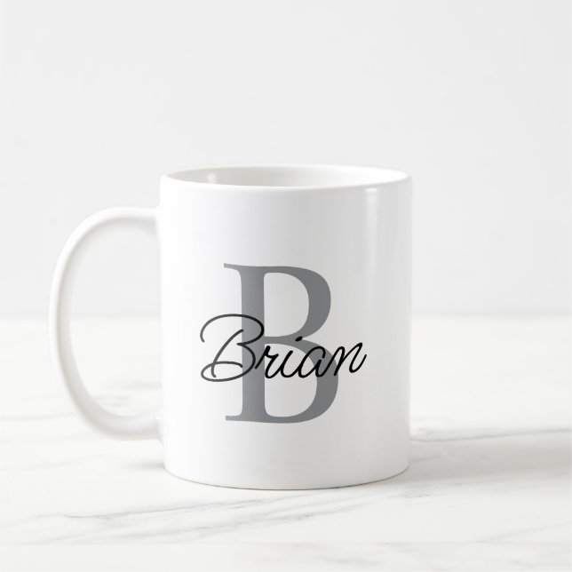 Monogram Initial Name Mug, Customised Name Mug, Co Coffee Mug (Left)