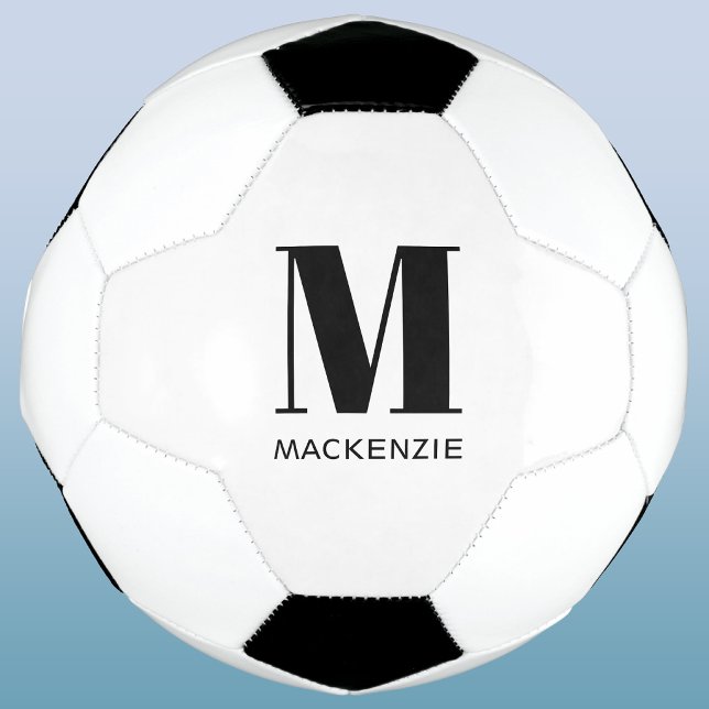 Monogram Initial Name Personalised Soccer Ball (Monogram initial custom name personalized soccer ball for sports and football lovers)