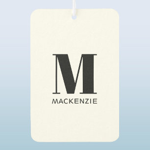 Monogram Initial Name Simple Car Air Freshener