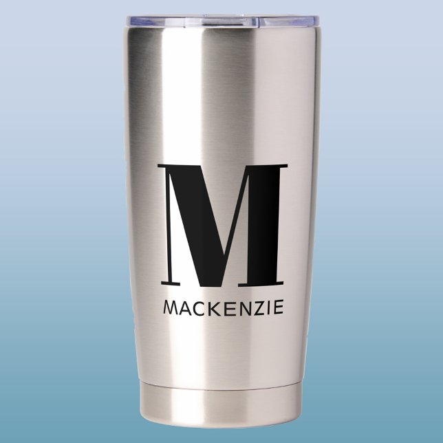 Monogram Initial Name Simple Insulated Tumbler (Simple monogram initial name personalized insulated tumbler)