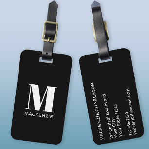 Monogram Initial Name Simple Luggage Tag