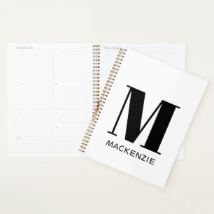 Monogram Initial Name Simple Personalised Planner