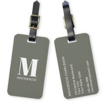 Monogram Initial Name Simple Sage Green