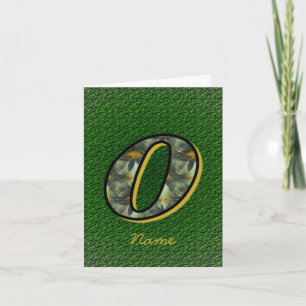 Monogram Initial O Daisies Art Personalised Note Card