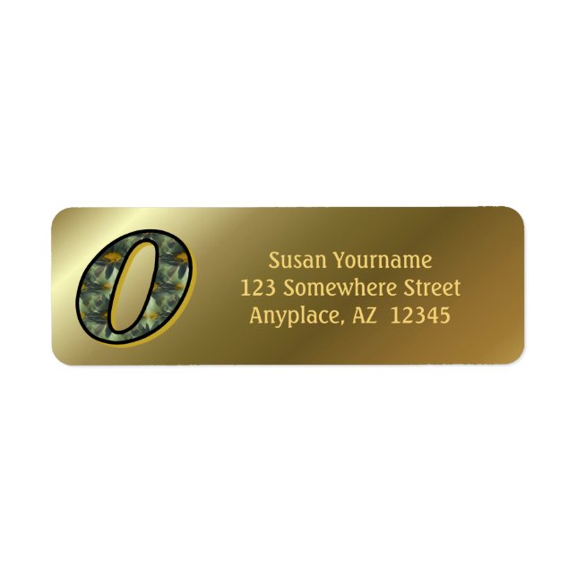 Monogram Initial O Daisies Art Return Address  Label (Front)