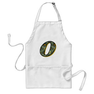Monogram Initial O Daisies Flower Art Standard Apron