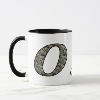 Monogram Initial O Hydrangea Flower Personalized Mug