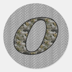 Monogram Initial O Hydrangea Flowers Classic Round Sticker