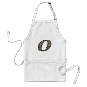 Monogram Initial O Hydrangea Flowers Standard Apron