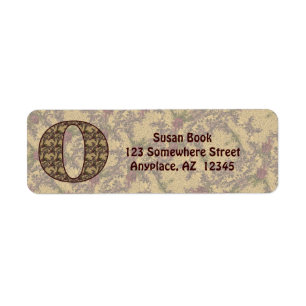 Monogram Initial O Vintage Floral Return Address Label