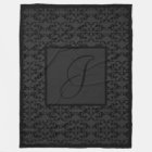 Monogram Initial on Black Damask 