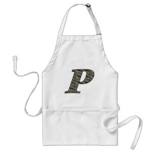 Monogram Initial P Hydrangea Floral Apron