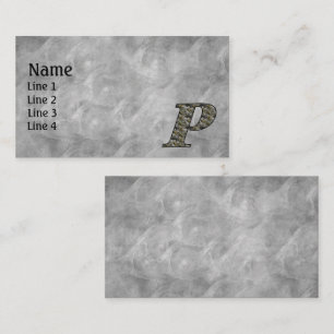 Monogram Initial P Hydrangea Flowers Business Card