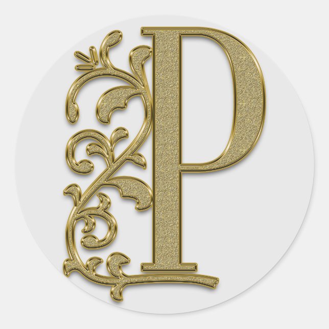 monogram initial P stickers (Front)