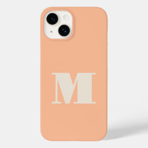 Monogram Initial Peach Modern Case-Mate iPhone 14 Case
