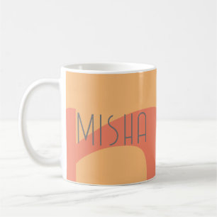monogram initial peach pink name modern coffee mug