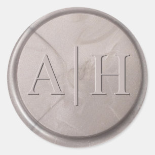 Monogram Initial Pearl Grey Wax Seal Sticker