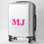 Monogram Initial Pin Bold Custom Name Label Cute<br><div class="desc">Printed with monogram initials (which you can edit,  change and personalise) in bold pink font. Design available in all sizes,  just choose the right size that you need.</div>