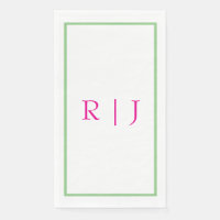 Monogram Initial Pink And Green Sage Green Wedding