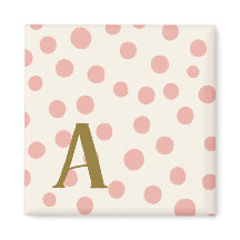 Monogram Initial Polka Dots Pattern
