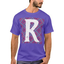 Monogram Initial Purple Diamond Pattern Pink Asym