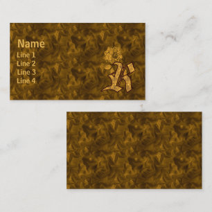 Monogram Initial R Elegant Gold Peony Flower Business Card