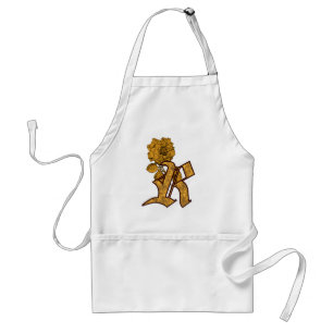 Monogram Initial R Elegant Gold Peony Flower Standard Apron