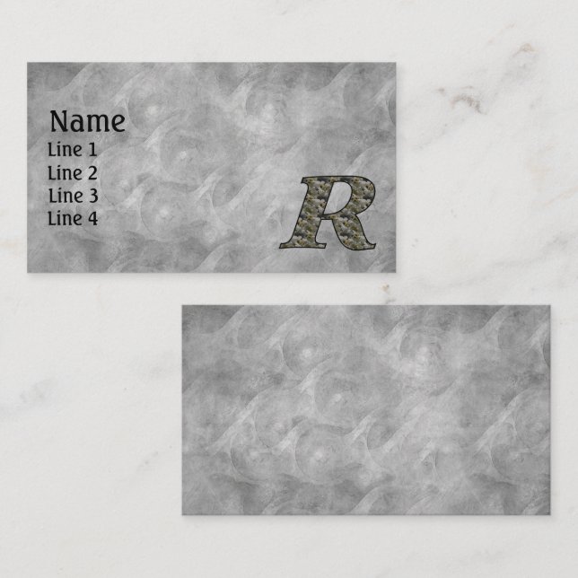 Monogram Initial R Hydrangea Flowers Business Card (Front/Back)