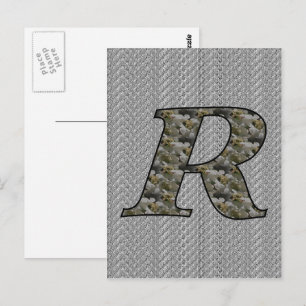Monogram Initial R Hydrangea Flowers Postcard