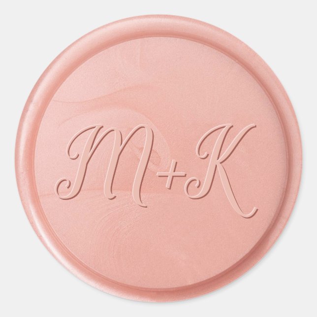 Monogram Initial Rose Wax Seal Sticker (Front)