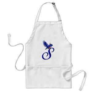 Monogram Initial S Bluebird Apron