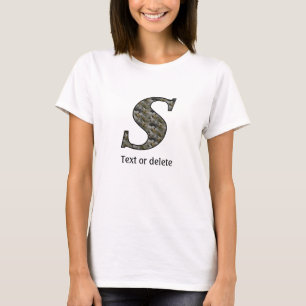 Monogram Initial S Hydrangea Flowers Personalised T-Shirt