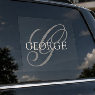Monogram initial Script Car