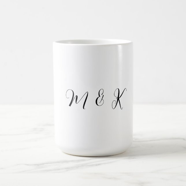 Monogram Initial Script Wedding Gift Party Favour Coffee Mug (Center)