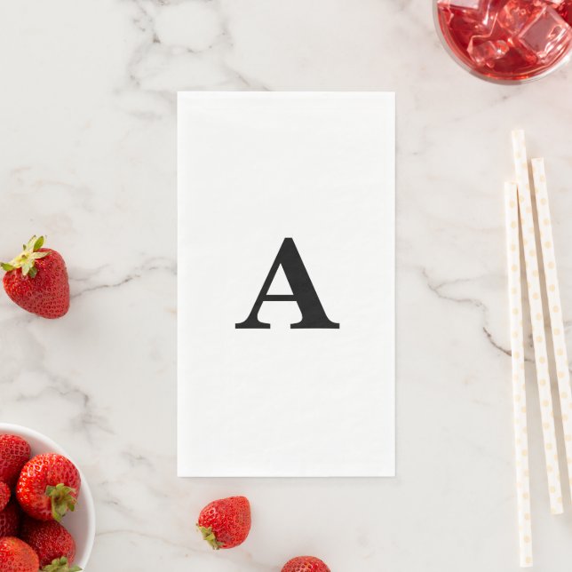 Monogram Initial Simple Elegant Custom Name Cute Napkin (Insitu)