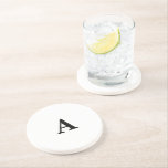 Monogram Initial Simple Elegant Custom Name Gift Coaster<br><div class="desc">Designed with text template for monogrammed initial which you can customise!</div>